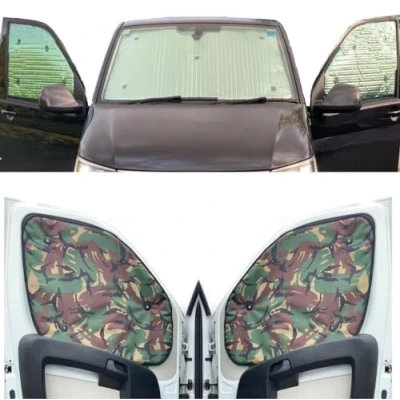 Abbildung von Fensterrollo Set Kombatibel Mit Iveco Daily (2000 2014)(Frontset) Rückenfarbe in Tarnfarbe, Reversibel und Thermisch