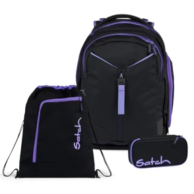 Abbildung von satch Match Schulrucksack Set 3tlg. inkl. Schlamperbox und Sportbeutel (Purple Phantom)