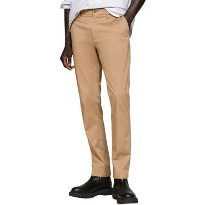 Abbildung von Tommy Hilfiger Herren Chino Hose Bleecker Printed Structure Slim Fit, Beige (Safari Canvas), 28W/28L