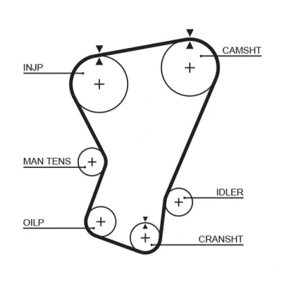 Abbildung von GATES FleetRunner Micro V Stretch Fit 5065 Zahnriemen 133 1267 22 Polychloropren (Neopren) FIAT: Panda I Schrägheck, 127 Uno Schrägheck