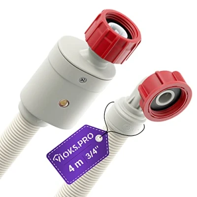Abbildung von Vioks.pro Aquastop Zulaufschlauch Waschmaschine Schlauch 3/4 Zoll 4m 90C Gerade/Gewinkelt Universal für Waschmaschine/Aqua Stop Wasserschläuche Geschirrspüler