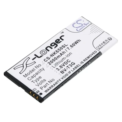 Abbildung von CS NK650SL Akkus 2000mAh Kompatibel mit [Microsoft] Lumia 650, RM 1154, [Nokia] 1154 Ersetzt BV T3G