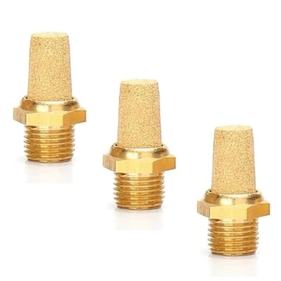 Abbildung von Pneumatik Schalldämpfer aus Sinterbronze 1/8&quot; 3er Set Druckluftschalldämpfer Industriequalität (3, 1/8&quot;)