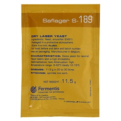 Abbildung von Fermentis Saflager S 189 11,5g untergärige Bierhefe Trockenhefe