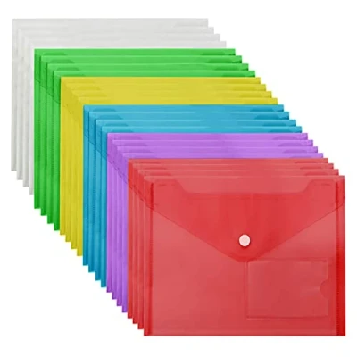 Abbildung von Belle Vous Organisationsmappe A5 Durchsichtige Kunststoff Dokumentenmappe (24 Stück), Transparent Plastic Document Folder pcs)