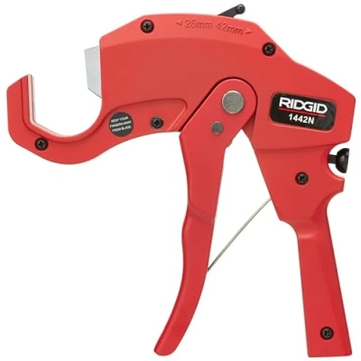 Abbildung von RIDGID 20191 Modell 1442N Schnelleinstellbare Kunststoffrohrschere mit ergonomisch geformten Griffen, Kunststoffrohrabschneider von 3 mm bis 42