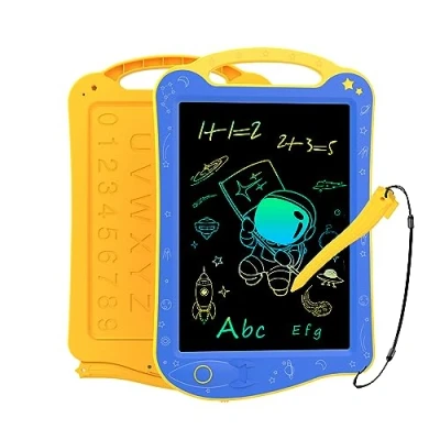 Abbildung von HOMESTEC Schreibtafel 8,5 Zoll, Buntes Display, LCD Elektronische Maltafel für Kinder zum Notieren/Zeichnen, Optimaler Papierersatz, Kinderspielzeug ab 3 Jahre Gelb