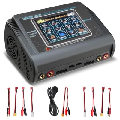 Abbildung von HTRC T240 Duo RC Balance Ladegerät/Entlader für Lilon LiPo Life LiHV NiCd NiMH PB Smart Batterie Dual Multi Ladegerät AC 150W / DC 240W 10A