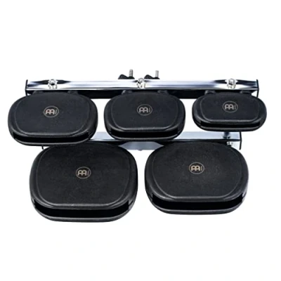 Abbildung von Meinl Percussion Synthetic Temple Block 5 teiliges Schlagzeugzubehör Set Mit Halterung PE Kunststoff, Schwarz (TMSTB)