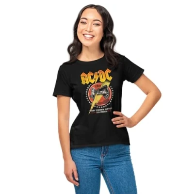 Abbildung von AC/DC Damen Woacdcrts033 T Shirt, Schwarz, M