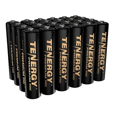 Abbildung von Tenergy Premium Pro AAA Batterien, wiederaufladbar, hohe Kapazität, 1100 mAh, NiMH AAA, 24 Stück