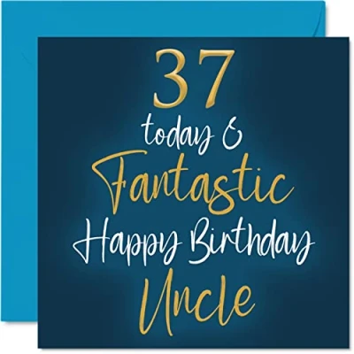 Abbildung von Fantastische Geburtstagskarte zum 37. Geburtstag für Onkel 37 Today &amp; Fantastic von Nichte, Neffe, Onkel, Geburtstagsgeschenke, 145 mm x Geburtstagsgrußkarten,