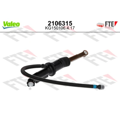 Abbildung von VALEO 2106315 Kupplungsgeberzylinder für Linkslenker mit Schutzkappe/Faltenbalg PEUGEOT: Partner II Kastenwagen, 5008 I, 3008 CITROËN: Berlingo