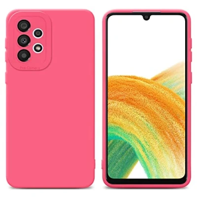 Abbildung von Cadorabo Hülle kompatibel mit Samsung Galaxy A33 5G Schutzhülle TPU Silikon Case Liquid Design Kameraschutz Slim Kratzfest Weiche Gummi Rundumschutz für in Rot