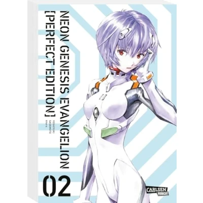 Abbildung von Neon Genesis Evangelion Perfect Edition 2: Neue in 7 Sammelbänden des Mecha Klassikers um jugendliche EVA Piloten, die zur Rettung der Menschheit Kampfroboter steuern.