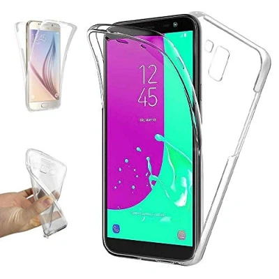 Abbildung von Transparent Silikonhülle TPU für Samsung Galaxy J6 Plus 2018, Handyhülle Premium Kratzfest 360 Grad Full Body