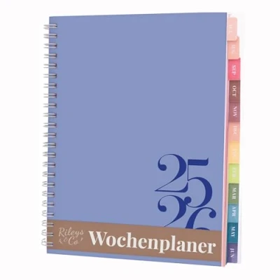 Abbildung von Riley&#039;s Terminkalender 2024 2025 Akademisches Jahr, 18 Monate klassischer Wochenplaner Zeitloser Wochen &amp; Monatsplaner, strapazierfähiger Einband, Notizseiten, Doppeldrahtbindung, 20 x 15 cm (Blau