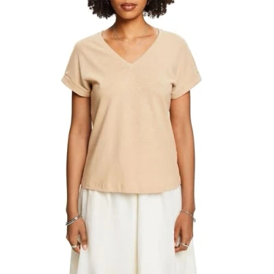 Abbildung von Esprit Tshirt basic, Damen, Größe: Large, Beige