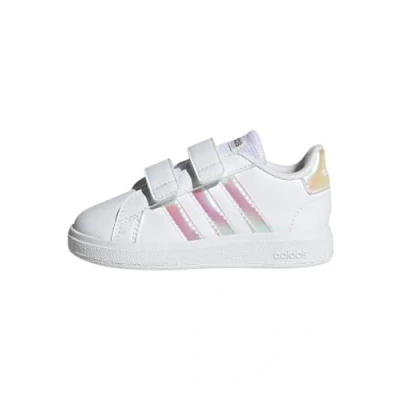 Abbildung von adidas Jungen Unisex Kinder Grand Lifestyle Court Hook and Loop Shoes Tennisschuhe, Cloud White/Iridescent/Cloud White, 25.5 EU
