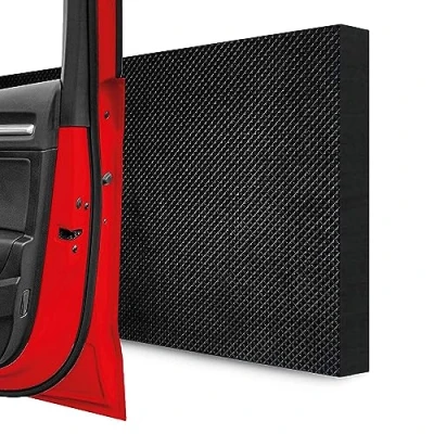 Abbildung von STRACKS® 4X Garagen Wandschutz je 40 x 20 2cm Extra Dicker Türschutz Für Ihr Auto und die Garagenwand Selbstklebender Türkantenschutz 4er Set Karomuster, schwarz