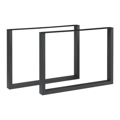 Abbildung von [en.casa] Tischgestell Makers 2er Set Tischbeine Metall für Esstisch Schreibtisch 72 x 90 cm Tischfüße höhenverstellbar Tischuntergestell Schwarz