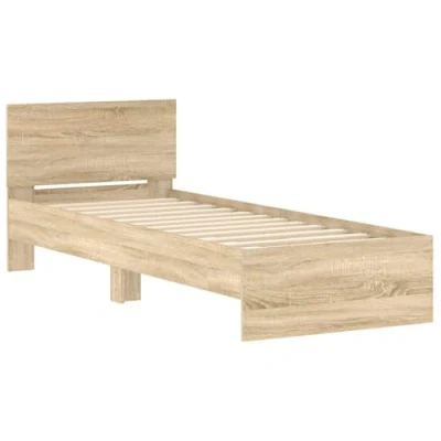 Abbildung von vidaXL Bett Bettgestell mit Kopfteil Sonoma Eiche 75x190 cm Holzwerkstoff