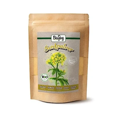 Abbildung von Biojoy BIO Senfpulver (250 g), Senfkörner gemahlen, Senfmehl gelb (Sinapis alba)