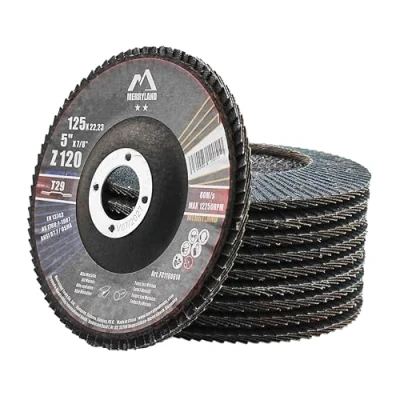 Abbildung von Merryland Fächerscheibe 125 Metall Edelstahl Stahl für Winkelschleifer, 125mm 120K T29 Lamellenscheibe Zirkonkorund Blau Schleifmopteller 10 Stück, Craft Line FC1108614