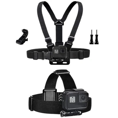 Abbildung von TEKCAM Action Kamera Zubehör Brustgurthalterung Stirnband Halterung Kit Kompatibel mit GoPro Hero 13/12/11/10/9/8/7/Akaso EK7000/APEXCAM/Surfola/Jadfezy