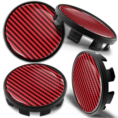 Abbildung von Biomar Labs 4 x 68mm Nabendeckel Kompatibel mit BMW 36136783536 Felgendeckel Radnabenabdeckung Nabenkappen Felgenkappen Radkappen Alufelgen Rot Schwarz Carbon CB 13