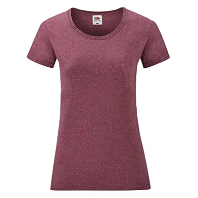 Abbildung von Fruit of the Loom T Shirt, Bordeaux meliert, Large