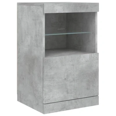 Abbildung von vidaXL Sideboard, Kommode mit viel Stauraum, Highboard Schrank LED Leuchten, Anrichte Beistellschrank Standschrank, Modern, Betongrau