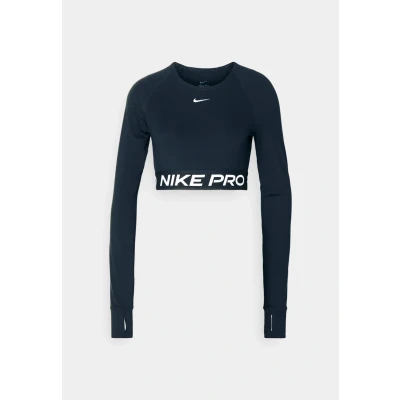 Abbildung von Nike Performance PRO CROP Langarmshirt, Damen, Größe: XS, Black/white