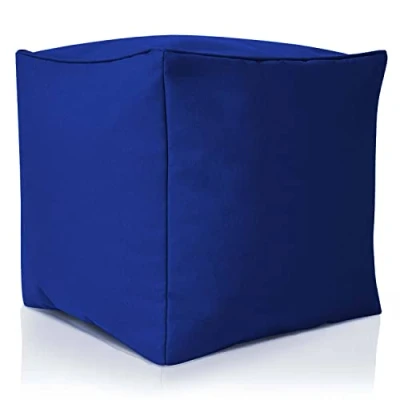 Abbildung von Green Bean Sitzsack Hocker 40x40x40cm mit EPS Perlen Füllung Fußhocker Fußkissen Sitz Pouf für Sitzsäcke Bodenkissen Kinder und Erwachsene Fußablage Sitzkissen Sitzhocker Blau