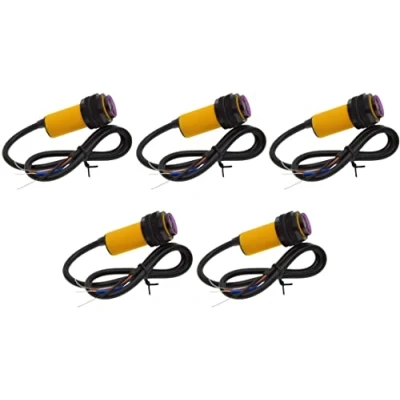Abbildung von TECNOIOT 5 Stück E18 D80NK Infrarot Hindernisvermeidung Optoelektronischer Sensor Näherungsschalter