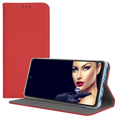 Abbildung von mtb more energy® Klapphülle Smart Magnet kompatibel mit Samsung Galaxy A34 5G rot Bookstyle Klapp Cover Hülle Wallet Case