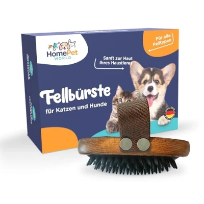 Abbildung von HomePetWorld Hunde und Katzenbürste Kurzhaar Gummi Striegel Handbürste für Katzen Sanfte Bürste kurzes Fell Hundebürste langes