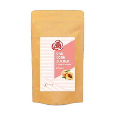 Abbildung von Popcornzucker Pfirsich 200g Zucker Aroma perfekt geeignet für Zuckerwatte und Popcorn zum zubereiten Zuhause Süßes Premium Zuckeraroma