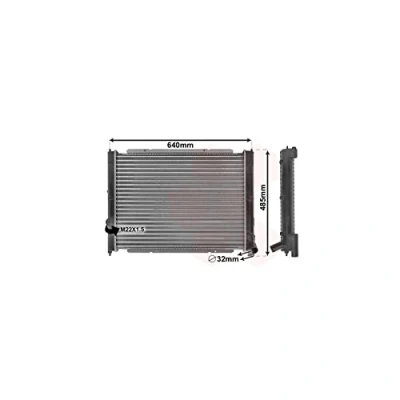 Abbildung von VAN WEZEL 58002034 Kühler, Motorkühlung Aluminium 568 438 32 Kühlrippen mechanisch gefügt VOLKSWAGEN: TRANSPORTER 3 Bus, Kasten