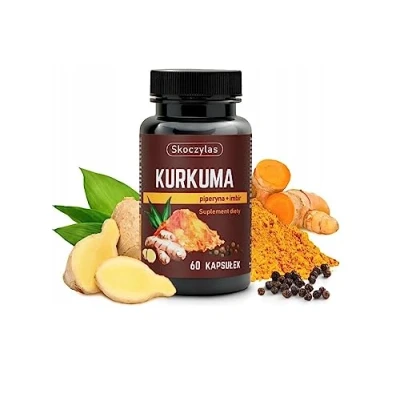 Abbildung von Skoczylas Kurkuma Piperin Ingwer Kapsel pflanzlichen Ursprungs vegan vegetarisch 1 2 mal täglich 60 Kapseln für Frauen Männer