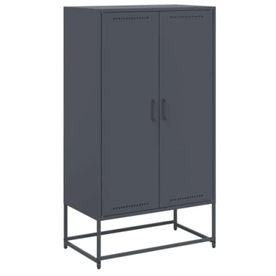 Abbildung von vidaXL Highboard, Hochschrank mit Stauraum Tür, Kommode für Wohnzimmer Schlafzimmer, Sideboard Beistellschrank, Industrie Stil, Anthrazit Stahl