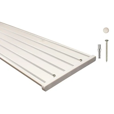 Abbildung von iso design Gardinenschienen 6 läufig aus Aluminium in weiß vorgebohrt, 400 cm (2 x 200 cm)