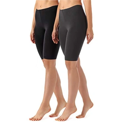 Abbildung von Merry Style Damen Kurze Leggings aus Viskose 2 Pack MS10 145 (Schwarz/Graphite (2Pack), M)