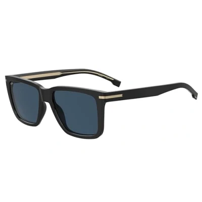 Abbildung von Hugo BOSS Herren 1598/S 807/KU Gläser SONNENBRILLEN Plastik Schwarz Blau Quadratisch
