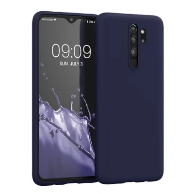 Abbildung von kwmobile Hülle kompatibel mit Xiaomi Redmi Note 8 Pro weiches TPU Silikon Case Cover geeignet für kabelloses Laden Deep Ocean