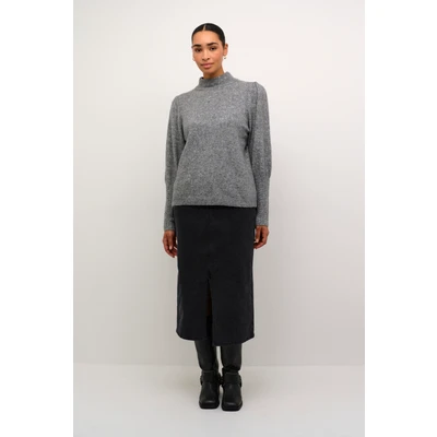 Abbildung von Kaffe Amelia Strickpullover, Damen, Größe: Large, Grey melange