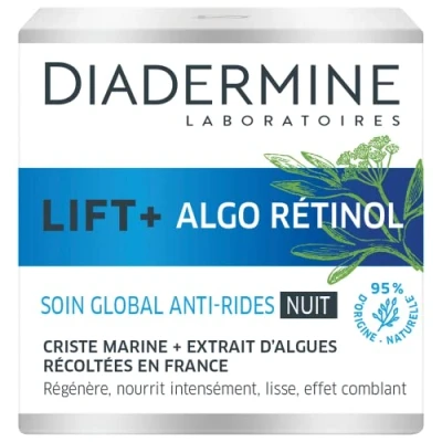 Abbildung von Diadermine Lift+ Algo Retinol Anti Falten Nachtcreme Meereskrise und Algenextrakt regeneriert nährt intensiv Gesichtspflege Aging Pflege 50 ml