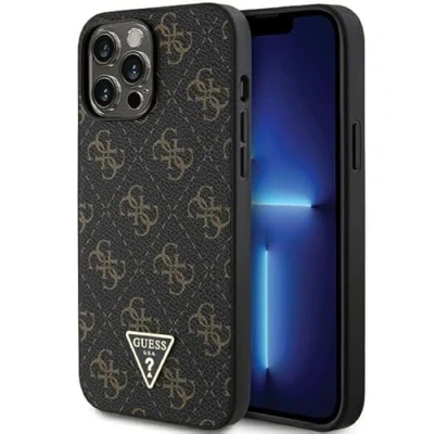 Abbildung von Guess GUHCP14LPG4GPK Hülle für iPhone 14 Pro 6.1&quot; Schwarz hardcase 4G Triangle Metal Logo