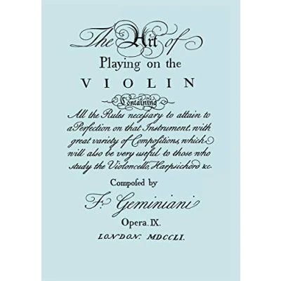 Abbildung von the Art of Playing on Violin. [Facsimile 1751 edition].