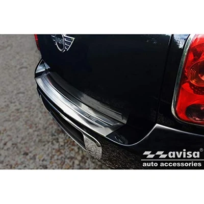Abbildung von Avisa Edelstahl Heckstoßstangenschutz kompatibel mit Mini Countryman R60 2010 2014 &#039;British Flag&#039;, Silber
